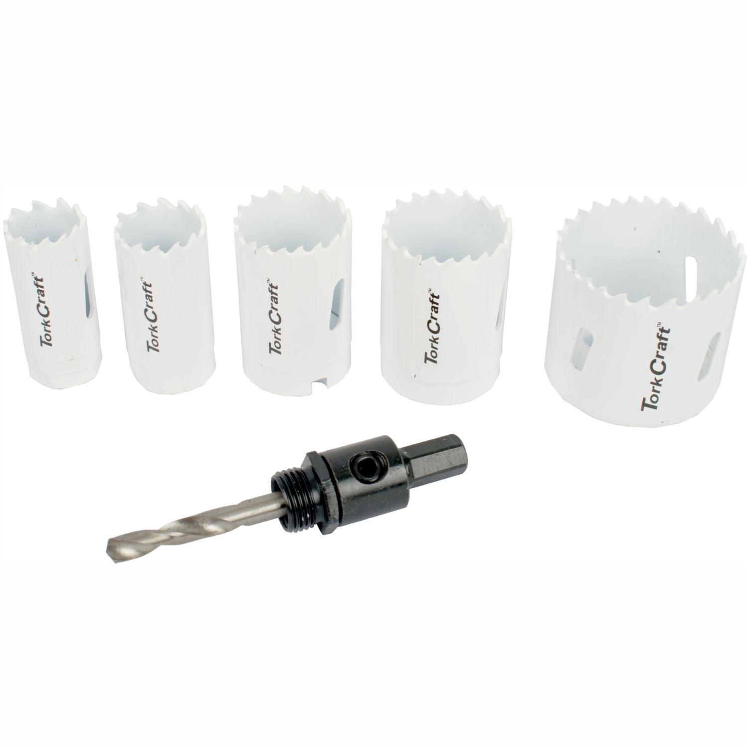 Hole Saw Set 6pce Bi-metal (22/25/32/35/51mm & 3/8 Hex Mandrel)