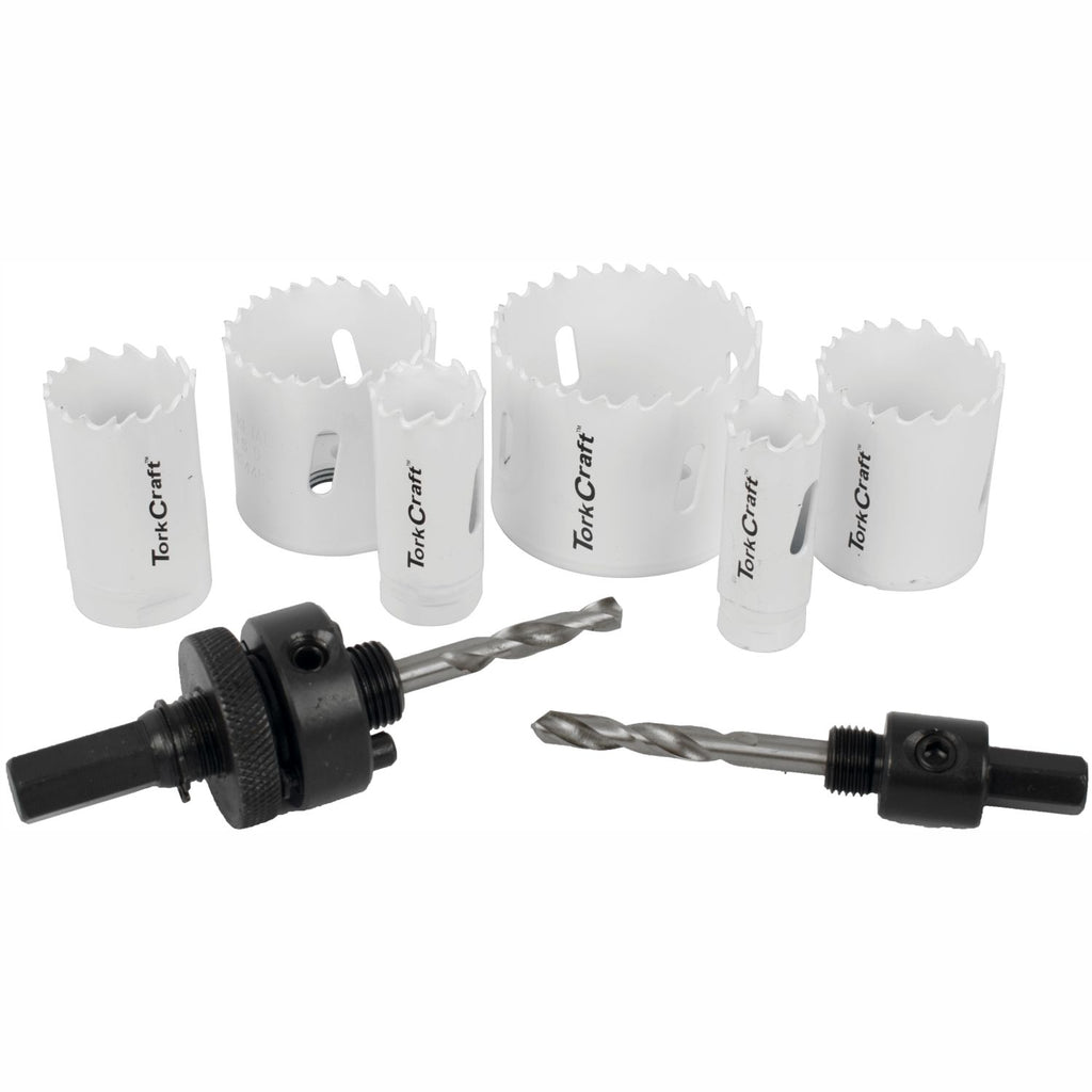 Holesaw Set 9pc In Case Bi-metal 19 22 29 38 44 57mm
