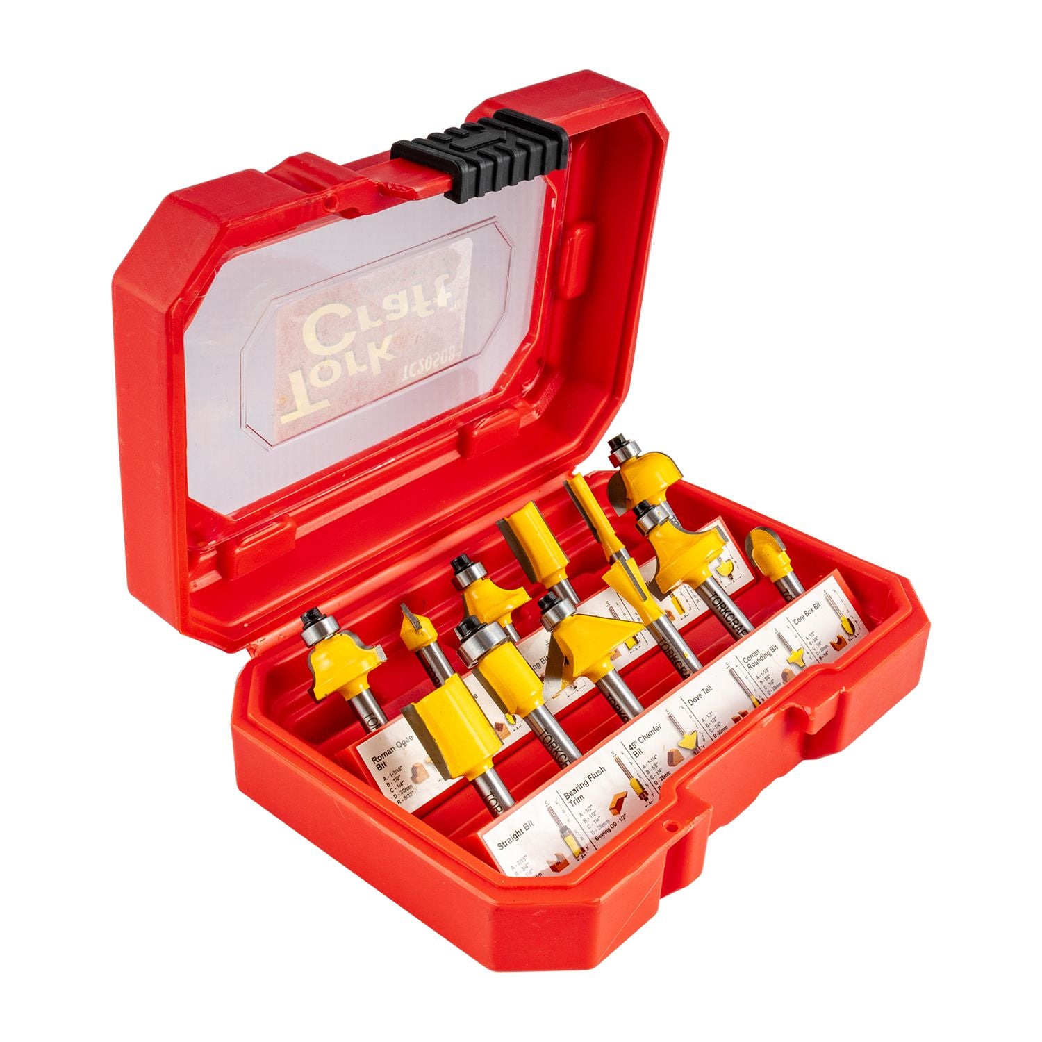 Router Bit Set 12pc 1/4" Shank Hard Case